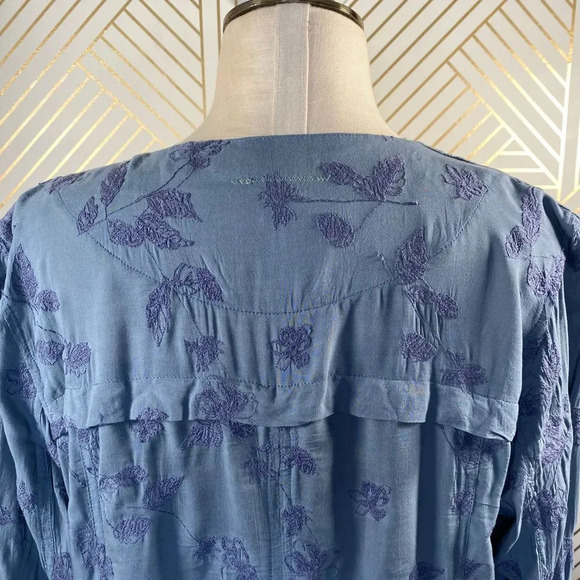 Anthropologie Hei Hei Melita Utility Jacket Cardigan Embroidered Blue Size Small - Picture 10 of 12